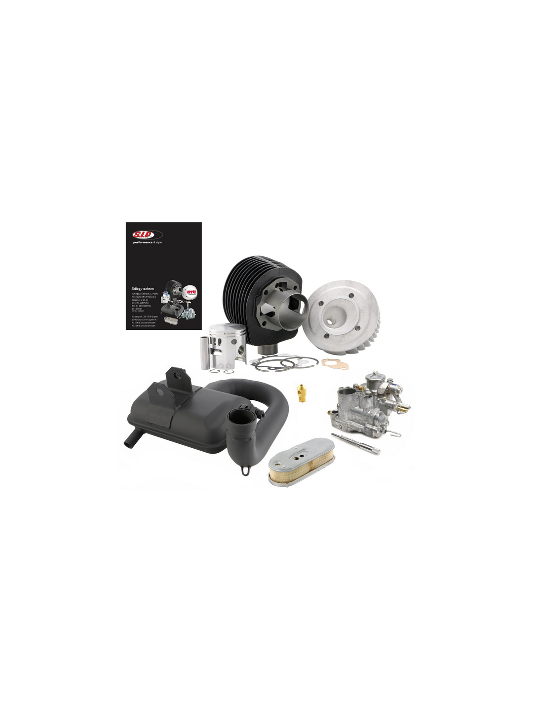 KIT MOTOR TUNING SIP DR 177CC ROAD VESPA PX 125150CC, 3TRANSFERS SIN