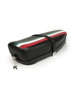 ASIENTO VESPA SUPER/PRIMAVERA 75-125CC TRICOLOR (BASE NEGRA)