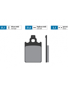 JUEGO PASTILLAS FRENO POLINI VESPA PX 125-150-200-PIAGGIO...