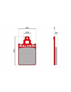 JUEGO PASTILLAS FRENO DELANTERO MALOSSI MHR VESPA PX...