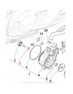 RETEN BOMBA AGUA PIAGGIO MEDLEY 125-150CC IGET 4V,VESPA... 2