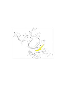 MOLDURA FRONTAL DELANTERA IZQUIERDA PIAGGIO X-10 125/300CC