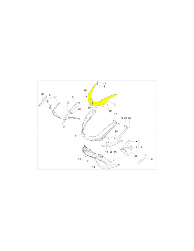 TAPA SUPERIOR FRONTAL SIN PINTAR PIAGGIO X-10...